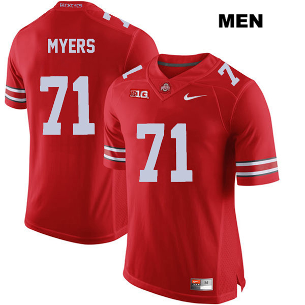 Ohio State Buckeyes Men's Josh Myers #71 Red Authentic Nike College NCAA Stitched Football Jersey QP19C80CC